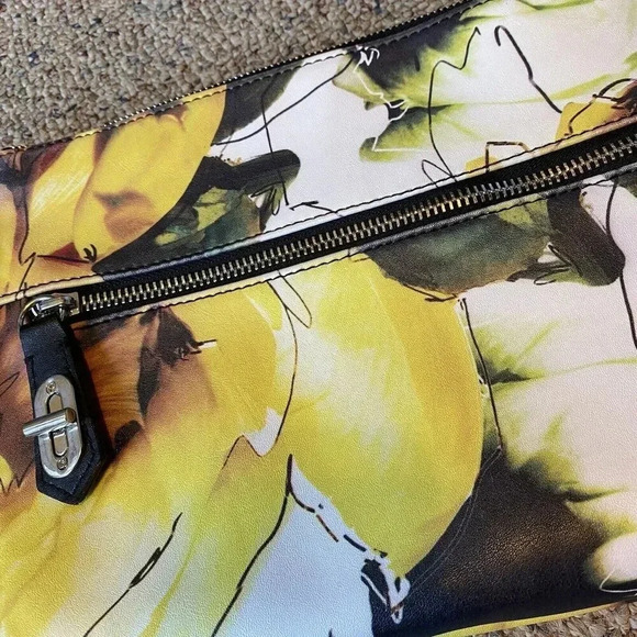 Reed Modern American Luxury Crossbody Wristlet Purse Yellow Abstract Floral - Picture 5 of 9